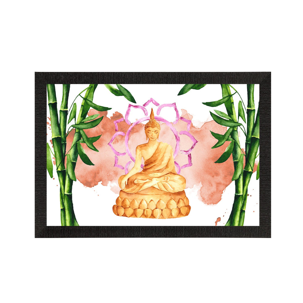 Meditating Lord Buddha Satin Matt Texture UV Art Painting Kafalo