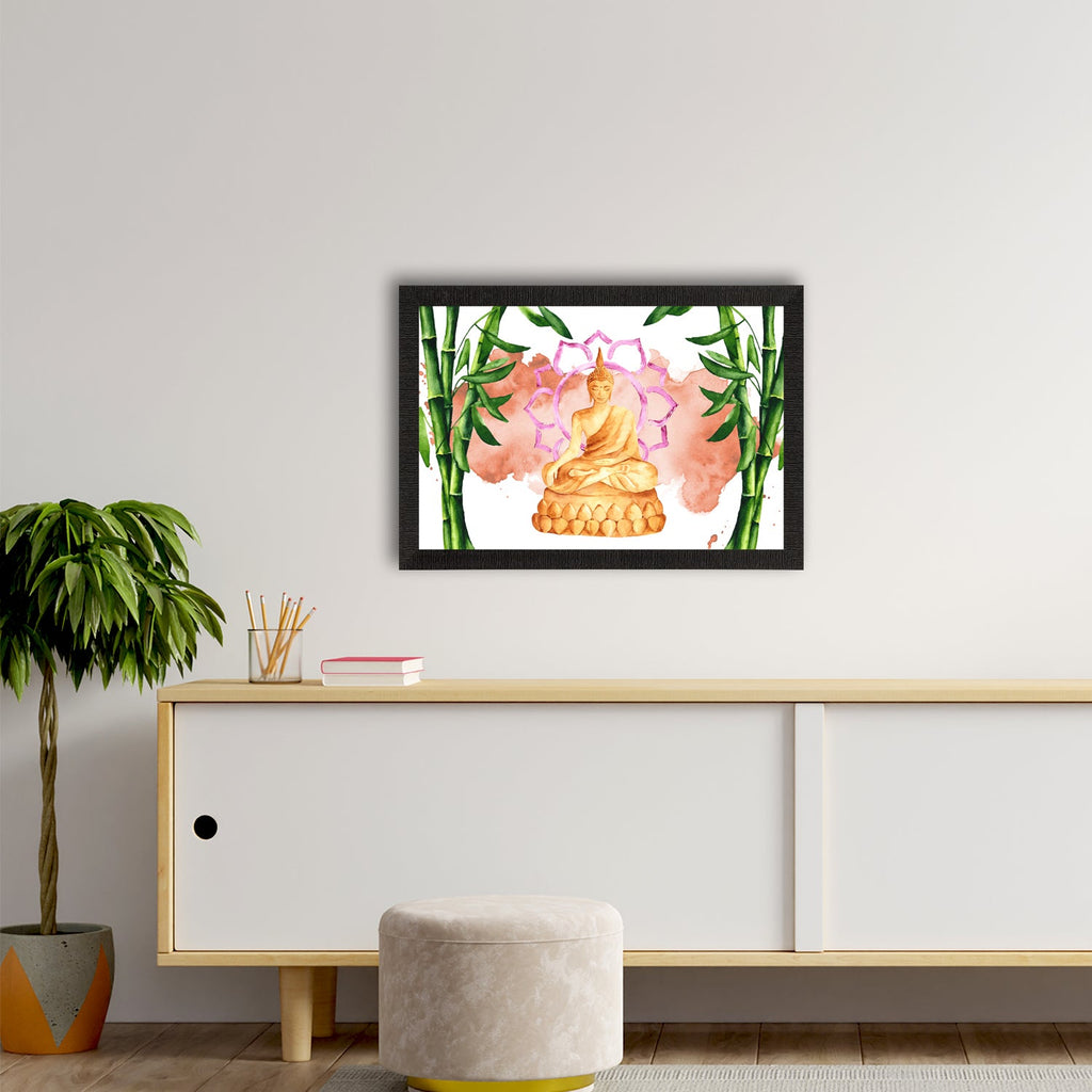 Meditating Lord Buddha Satin Matt Texture UV Art Painting Kafalo