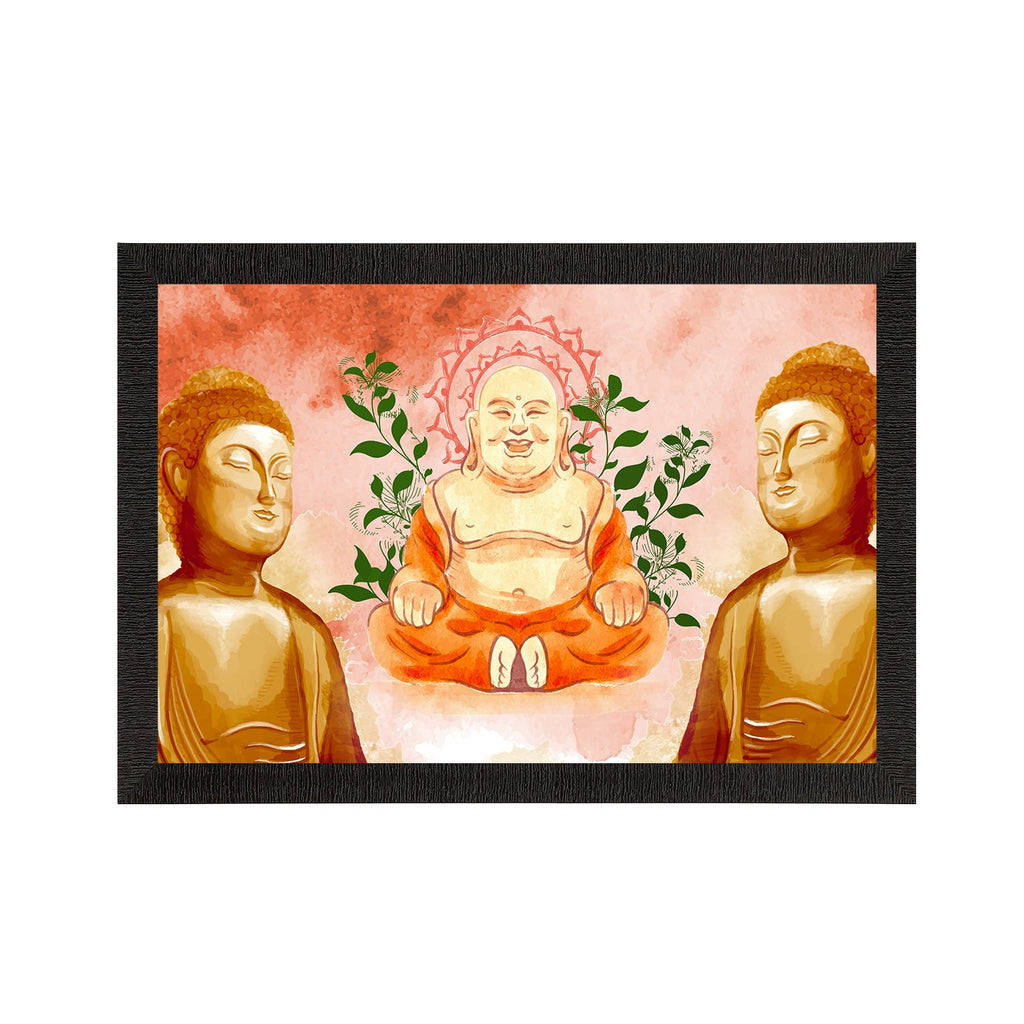 Meditating Lord Buddha Satin Matt Texture UV Art Painting Kafalo