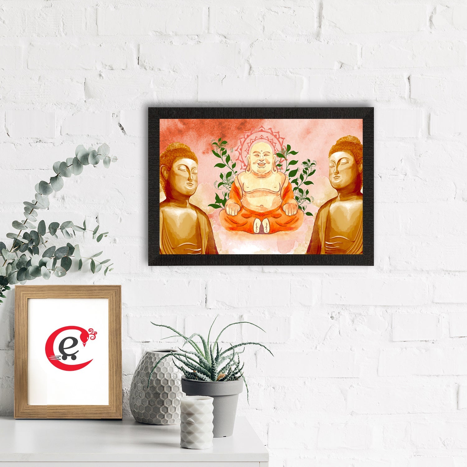 Meditating Lord Buddha Satin Matt Texture UV Art Painting Kafalo