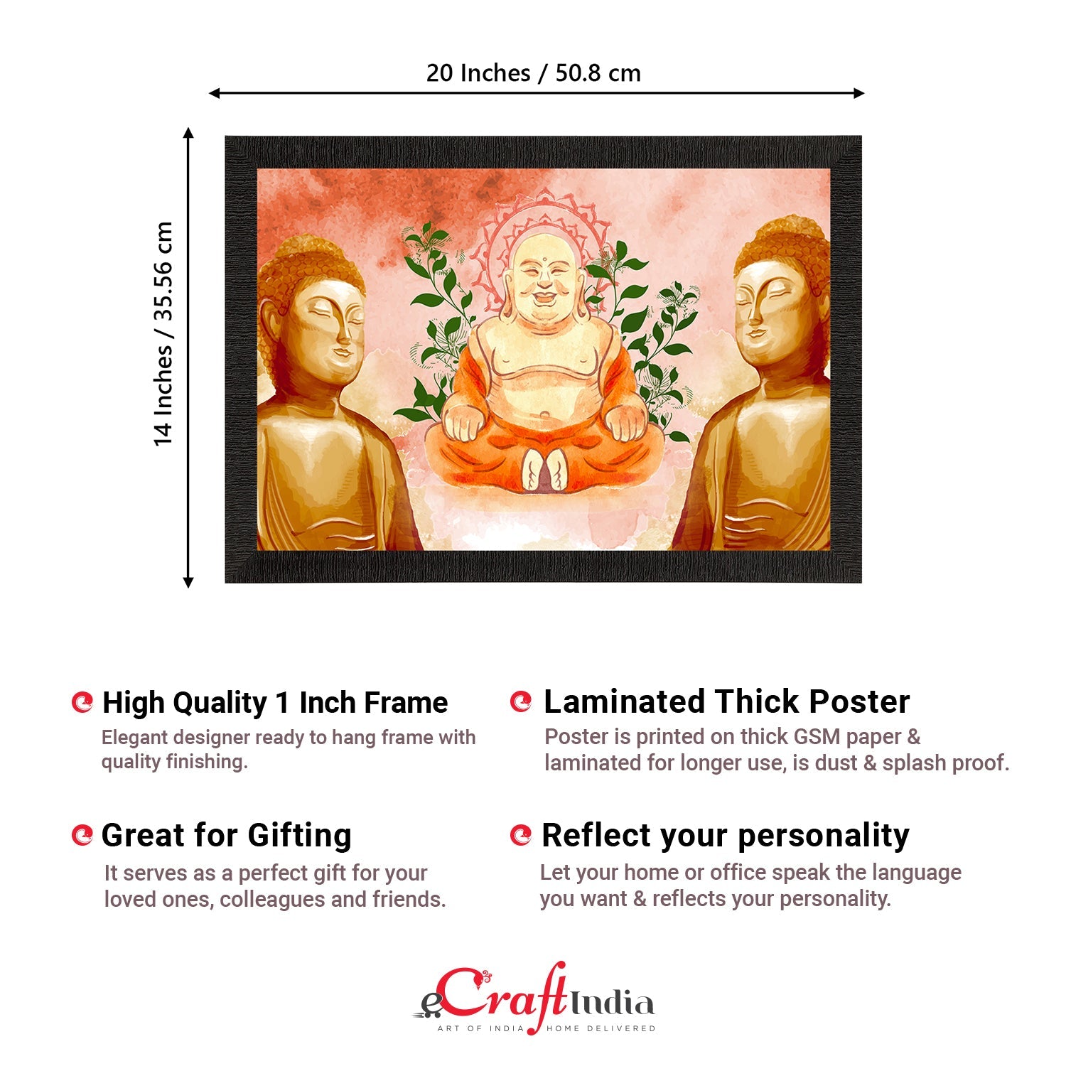 Meditating Lord Buddha Satin Matt Texture UV Art Painting Kafalo