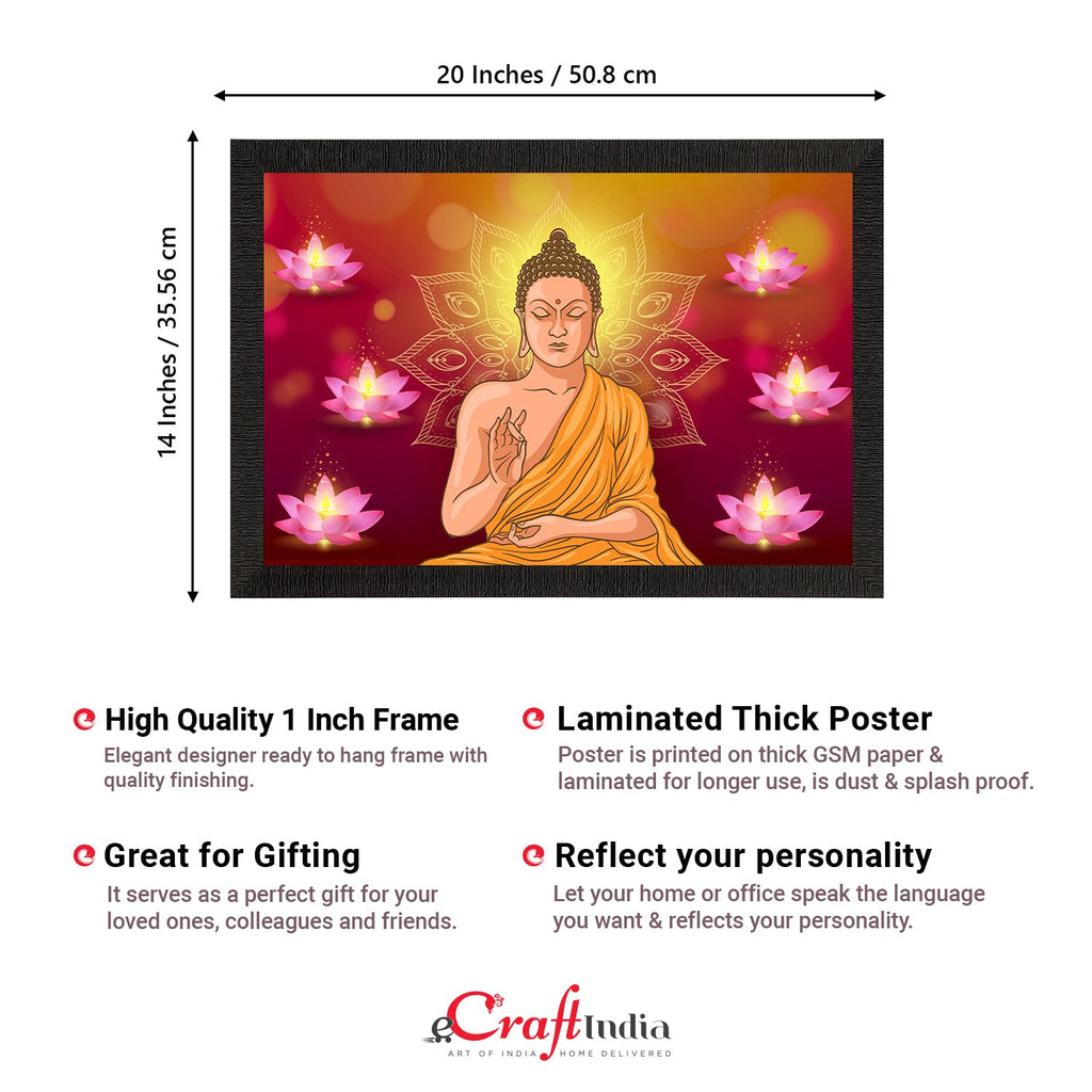 Meditating Lord Buddha Satin Matt Texture UV Art Painting Kafalo