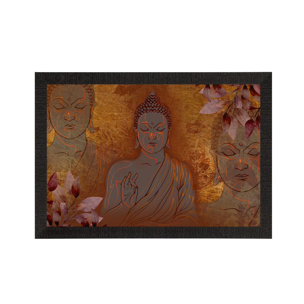 Meditating Lord Buddha Satin Matt Texture UV Art Painting Kafalo