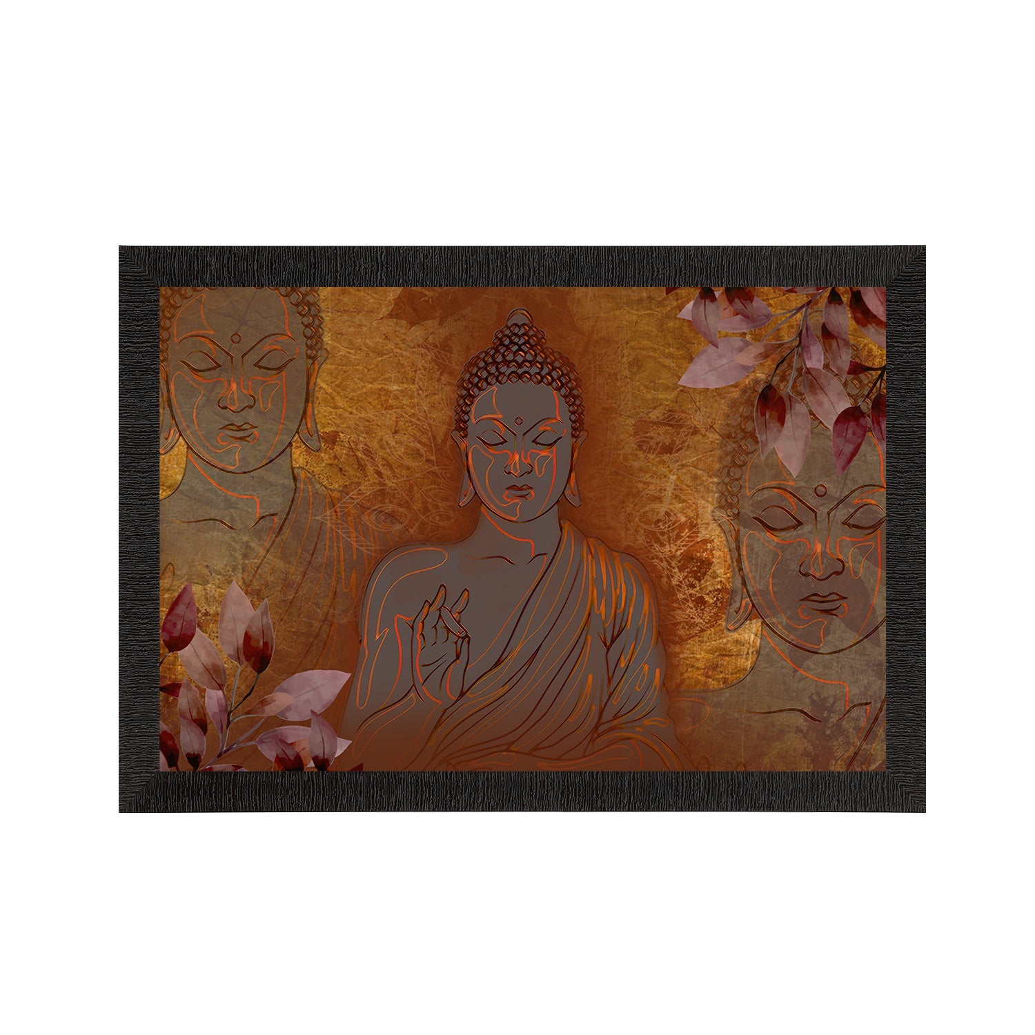 Meditating Lord Buddha Satin Matt Texture UV Art Painting Kafalo