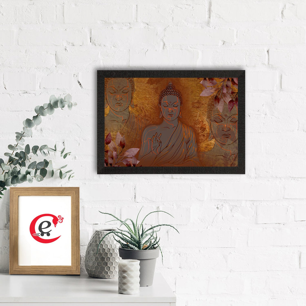 Meditating Lord Buddha Satin Matt Texture UV Art Painting Kafalo