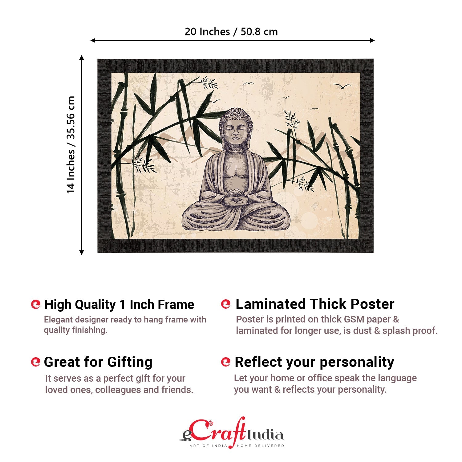 Meditating Lord Buddha Satin Matt Texture UV Art Painting Kafalo