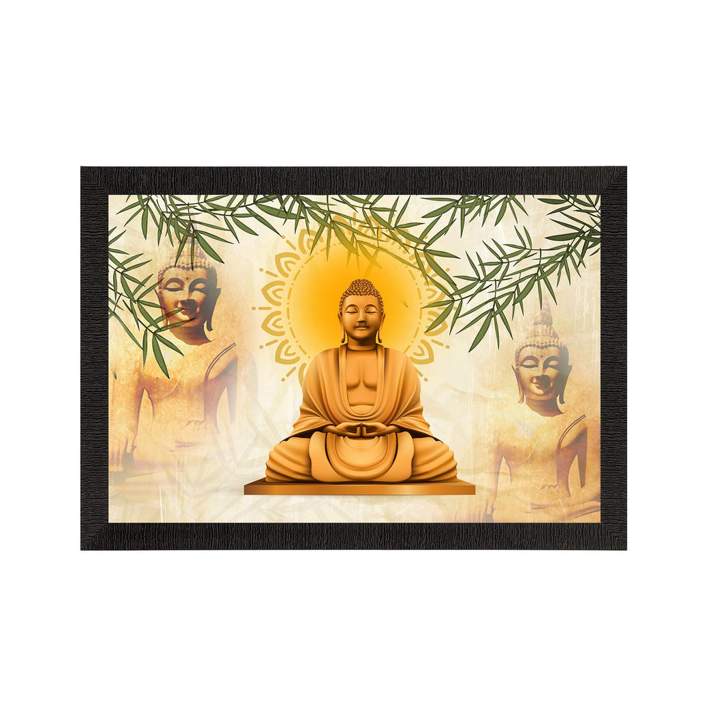 Meditating Lord Buddha Satin Matt Texture UV Art Painting Kafalo