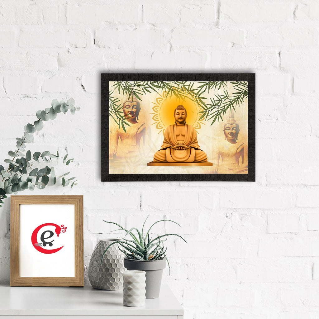 Meditating Lord Buddha Satin Matt Texture UV Art Painting Kafalo