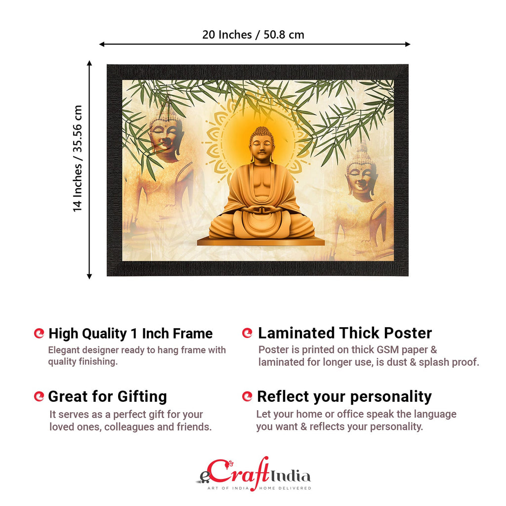 Meditating Lord Buddha Satin Matt Texture UV Art Painting Kafalo