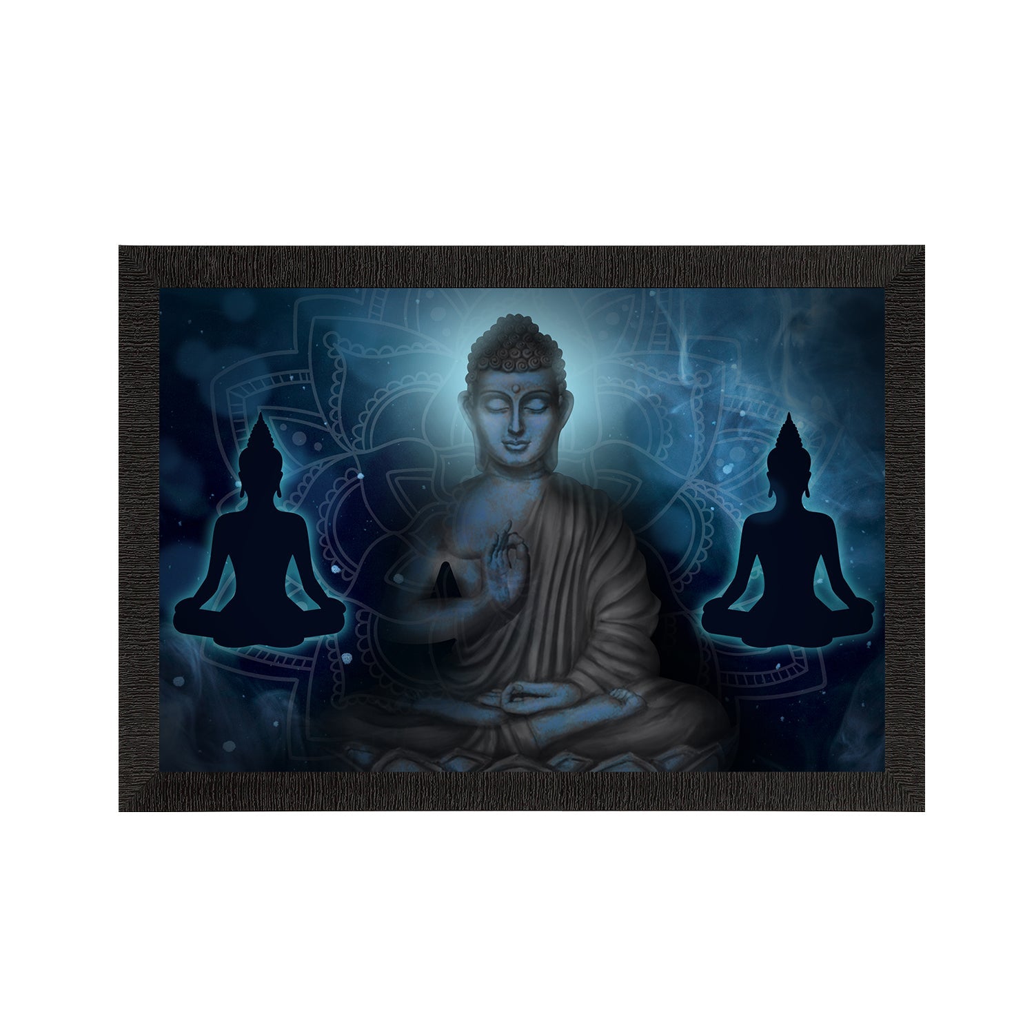 Meditating Lord Buddha Satin Matt Texture UV Art Painting Kafalo