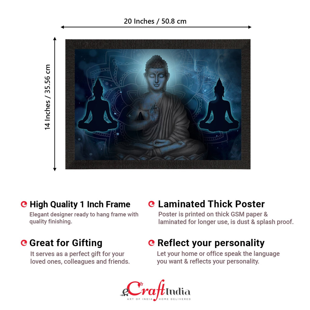 Meditating Lord Buddha Satin Matt Texture UV Art Painting Kafalo