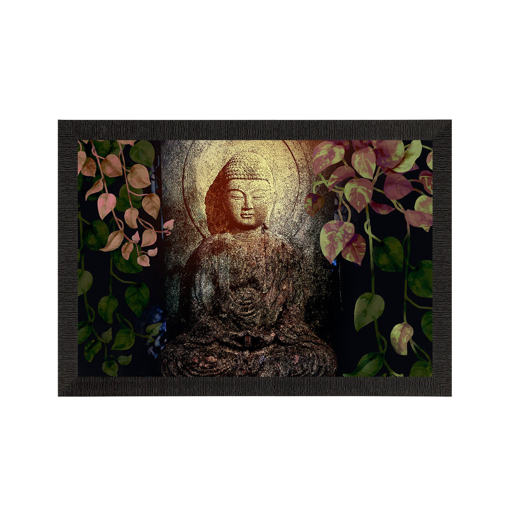 Meditating Lord Buddha Satin Matt Texture UV Art Painting Kafalo