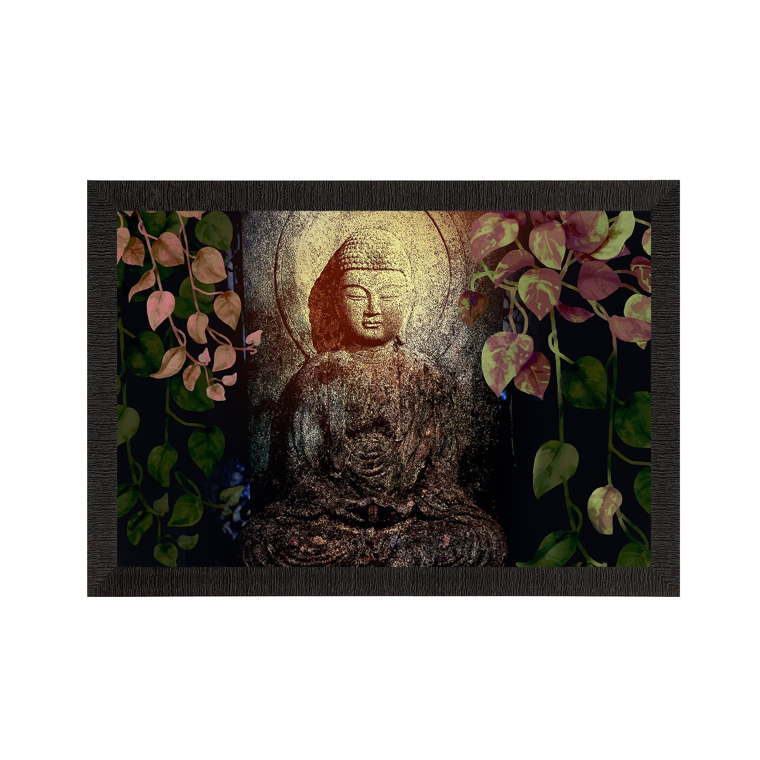 Meditating Lord Buddha Satin Matt Texture UV Art Painting Kafalo