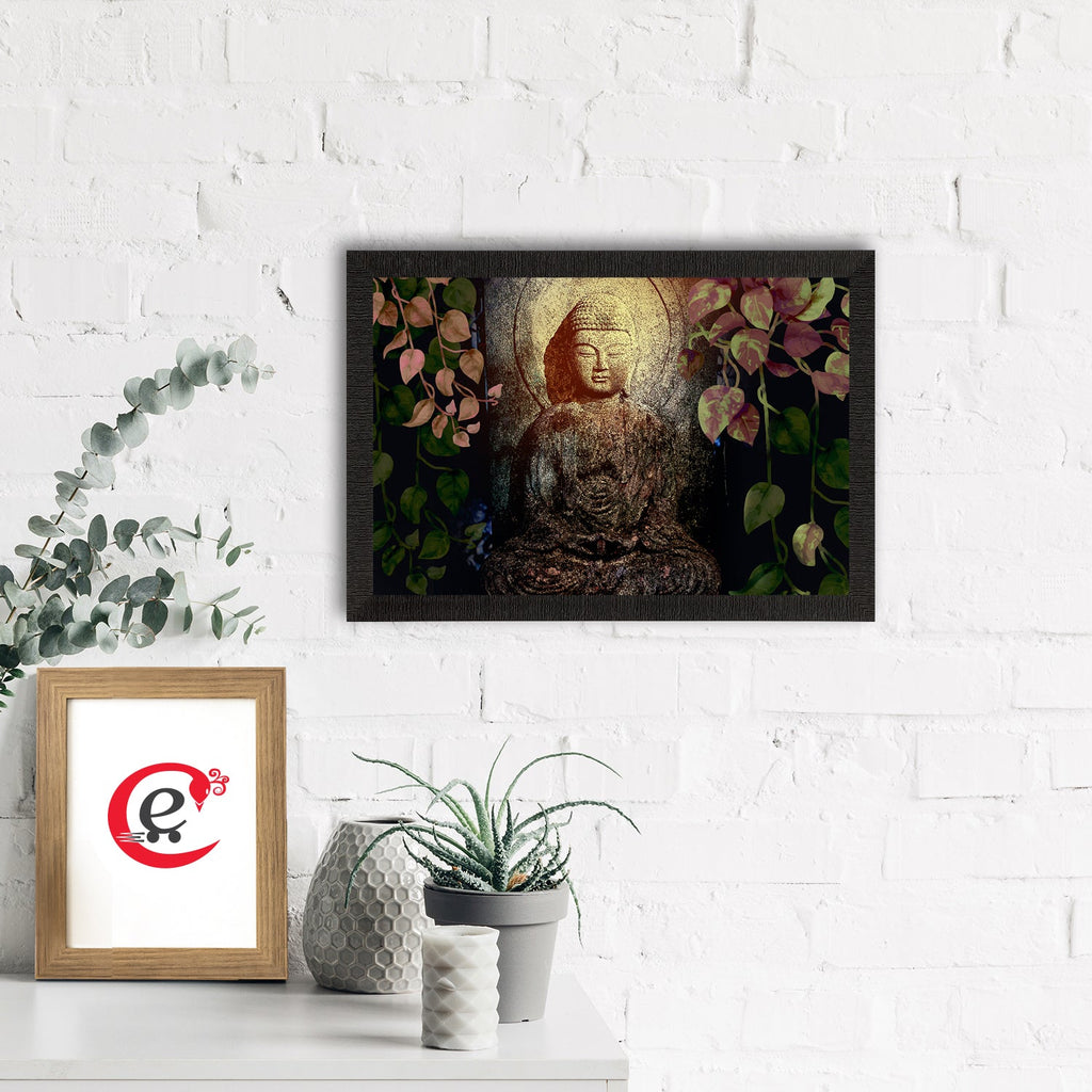 Meditating Lord Buddha Satin Matt Texture UV Art Painting Kafalo