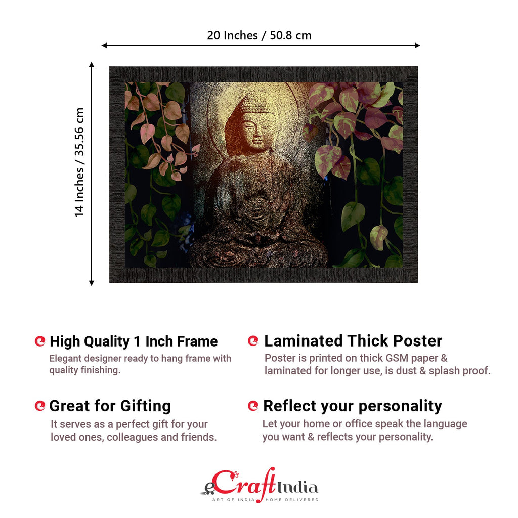 Meditating Lord Buddha Satin Matt Texture UV Art Painting Kafalo