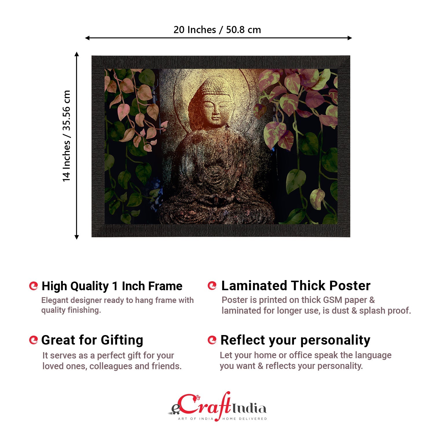Meditating Lord Buddha Satin Matt Texture UV Art Painting Kafalo