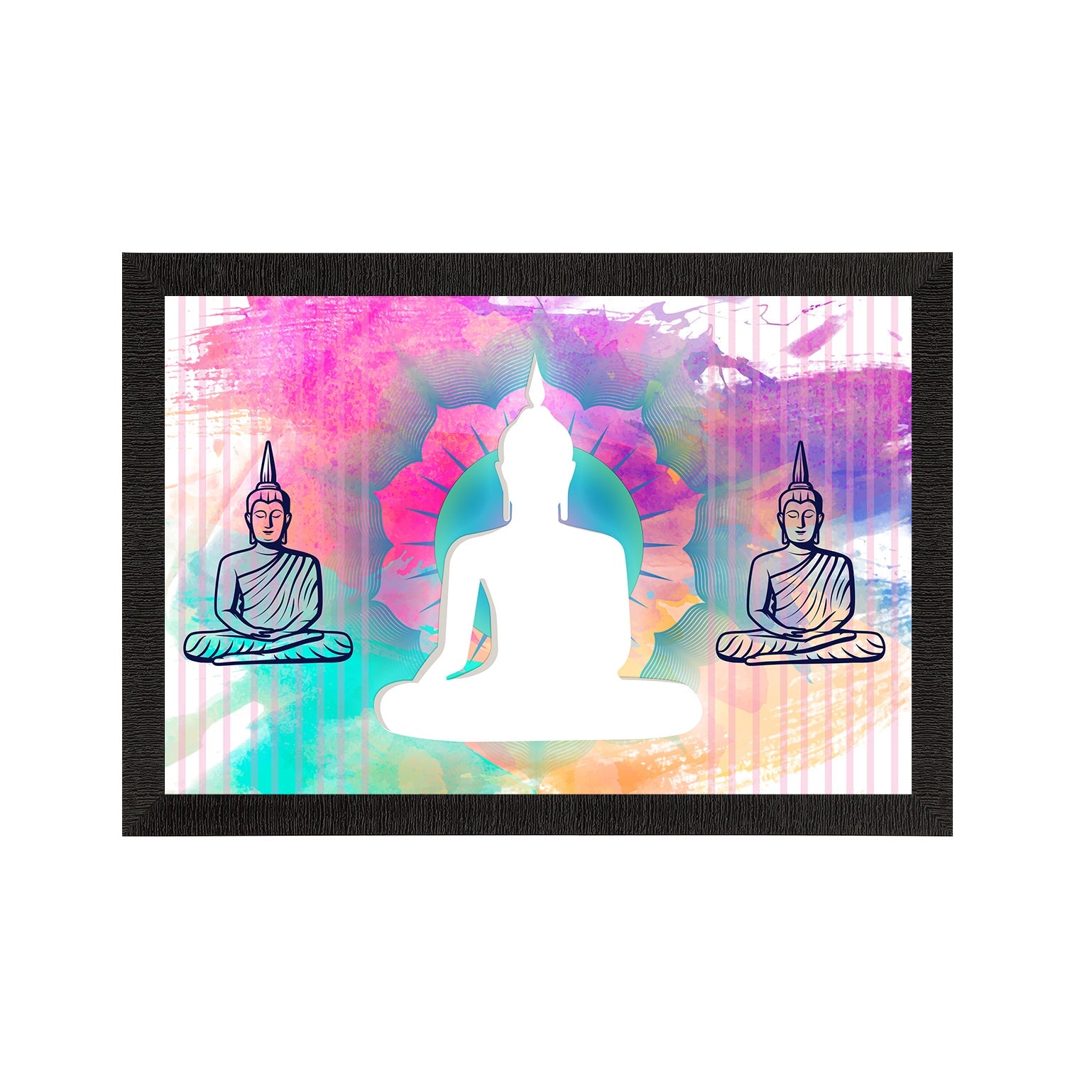 Meditating Lord Buddha Satin Matt Texture UV Art Painting Kafalo