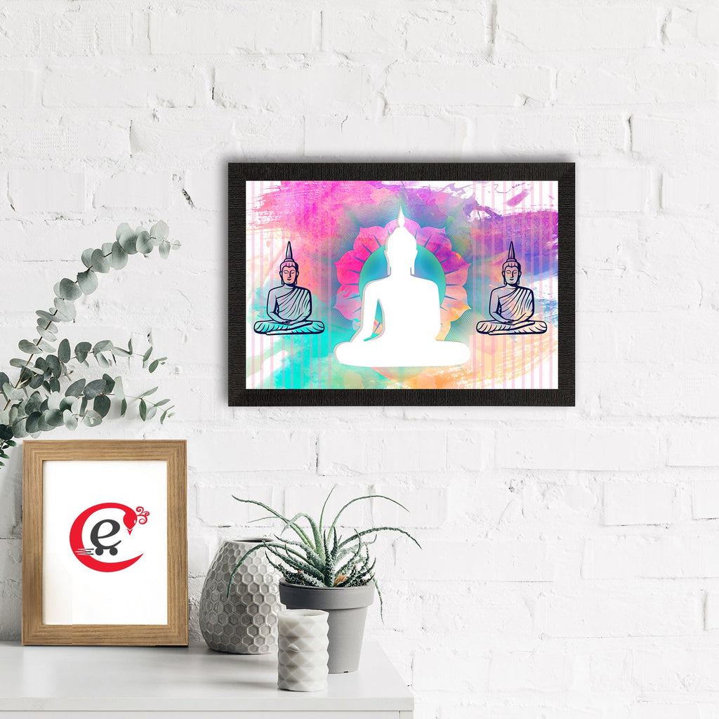 Meditating Lord Buddha Satin Matt Texture UV Art Painting Kafalo