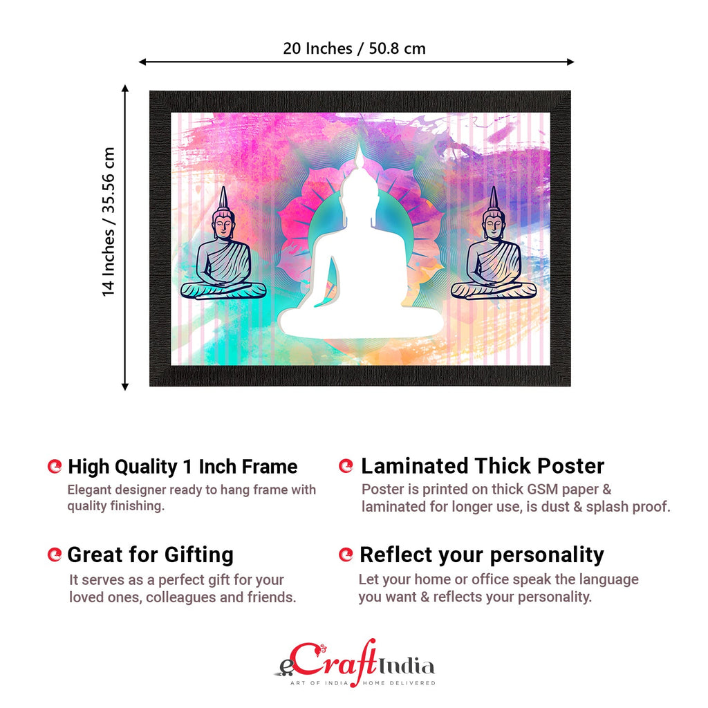Meditating Lord Buddha Satin Matt Texture UV Art Painting Kafalo