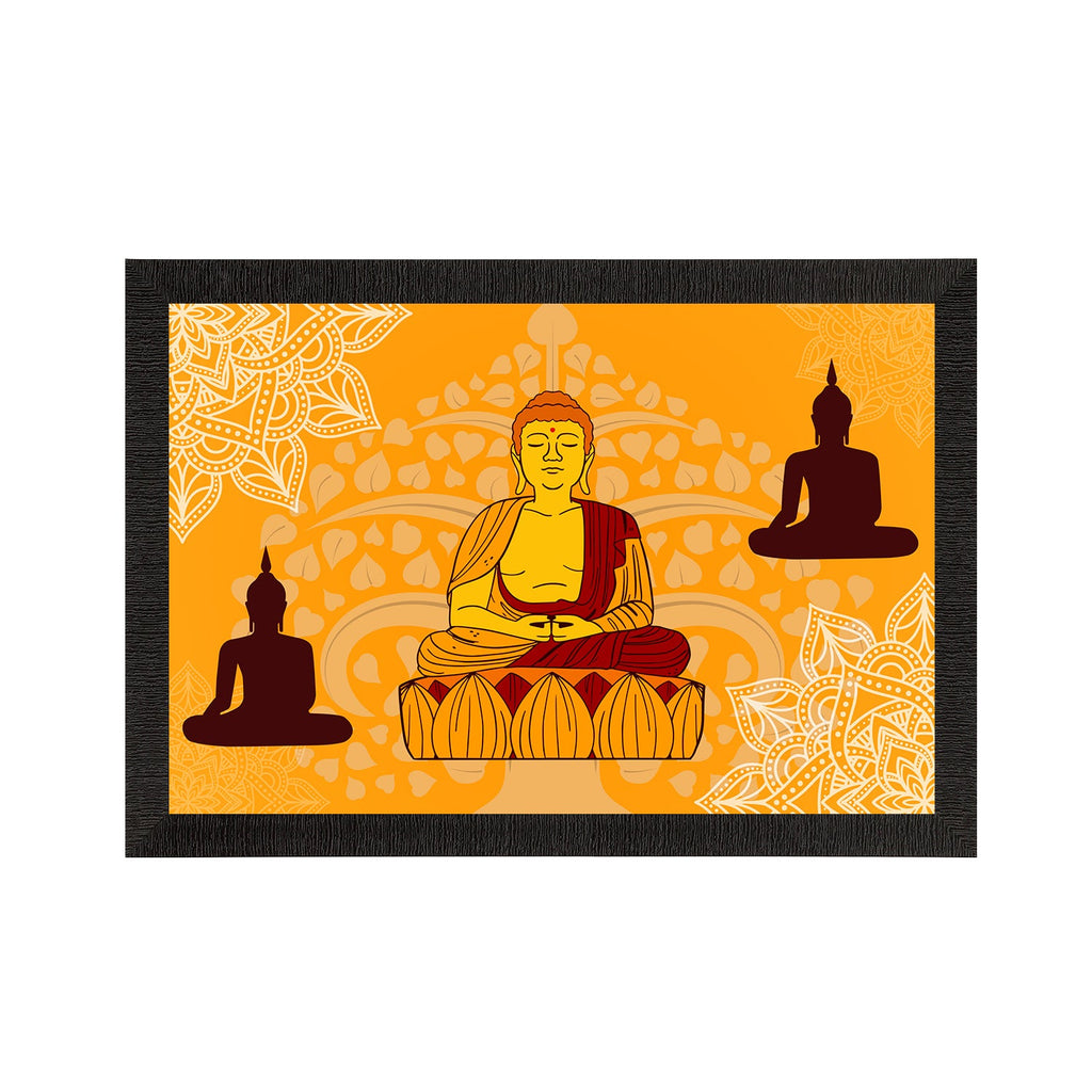 Meditating Lord Buddha Satin Matt Texture UV Art Painting Kafalo