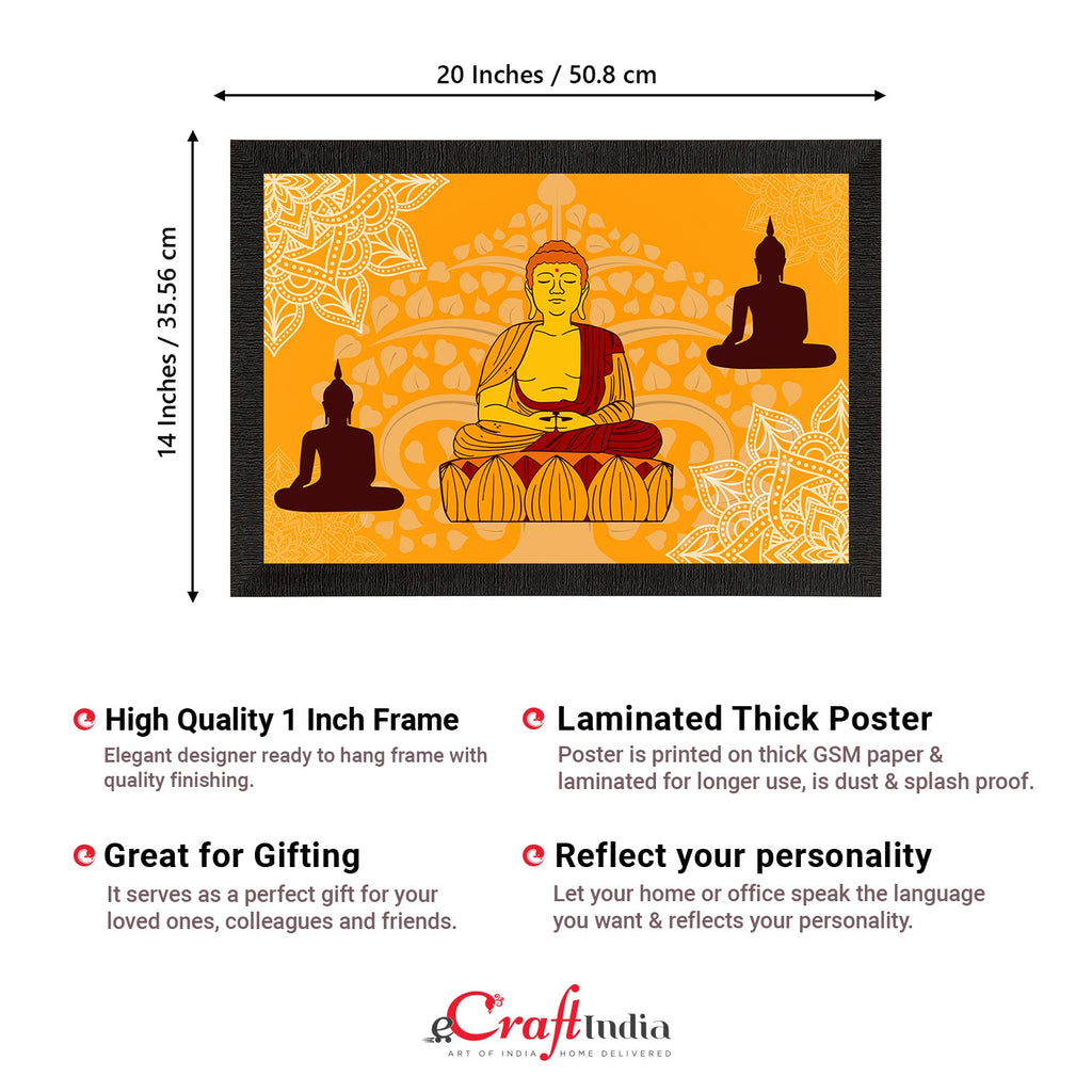 Meditating Lord Buddha Satin Matt Texture UV Art Painting Kafalo