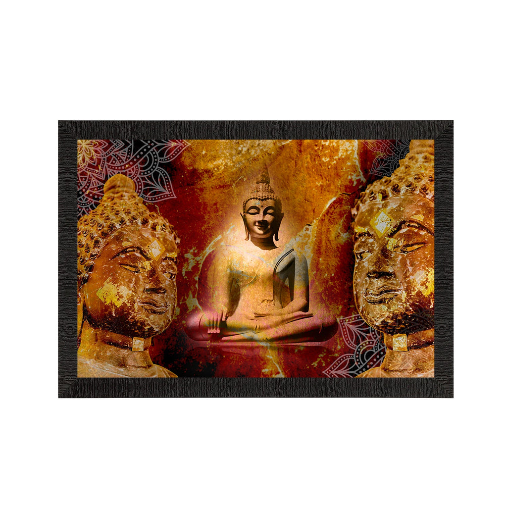 Meditating Lord Buddha Satin Matt Texture UV Art Painting Kafalo