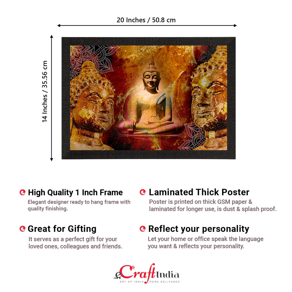 Meditating Lord Buddha Satin Matt Texture UV Art Painting Kafalo