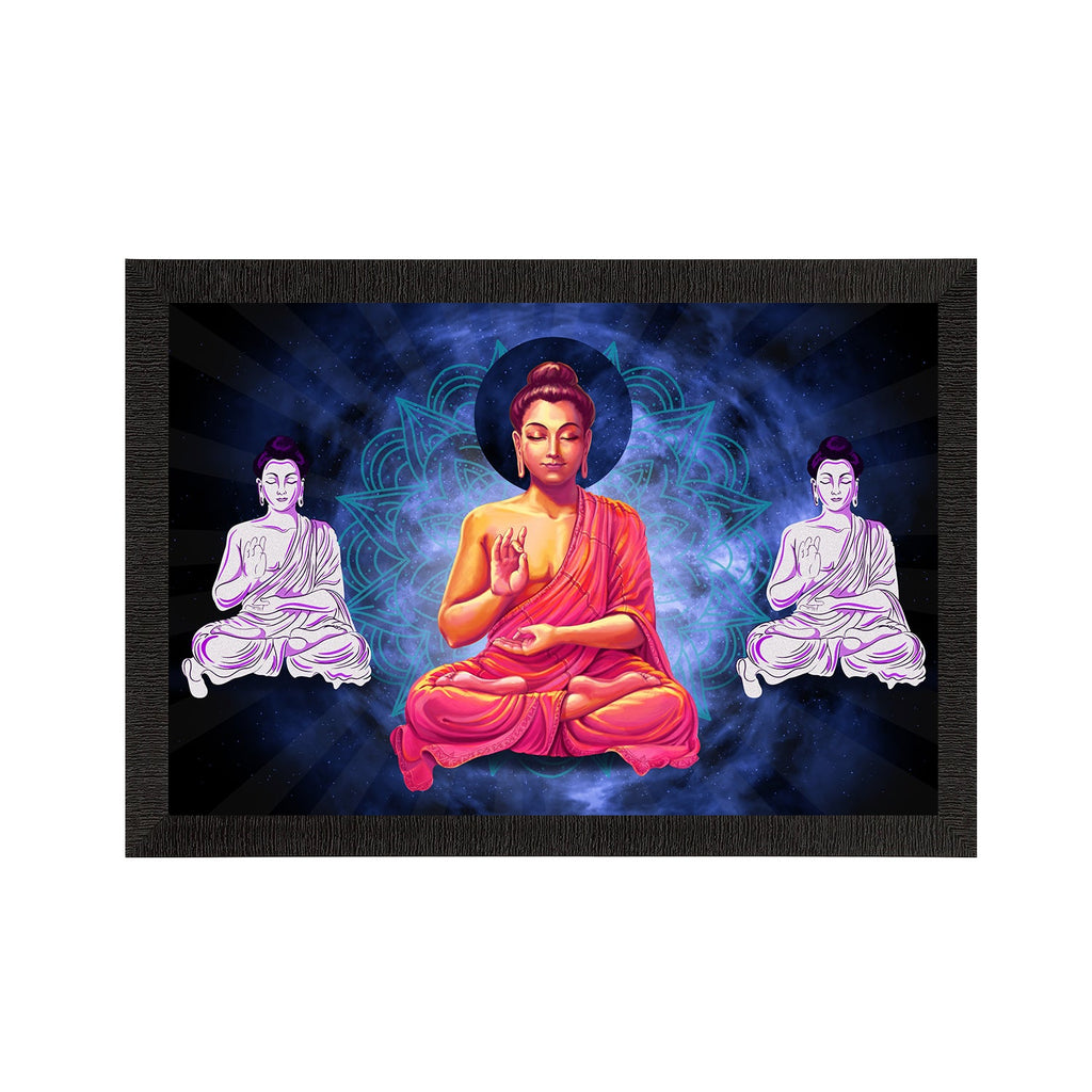 Meditating Lord Buddha Satin Matt Texture UV Art Painting Kafalo