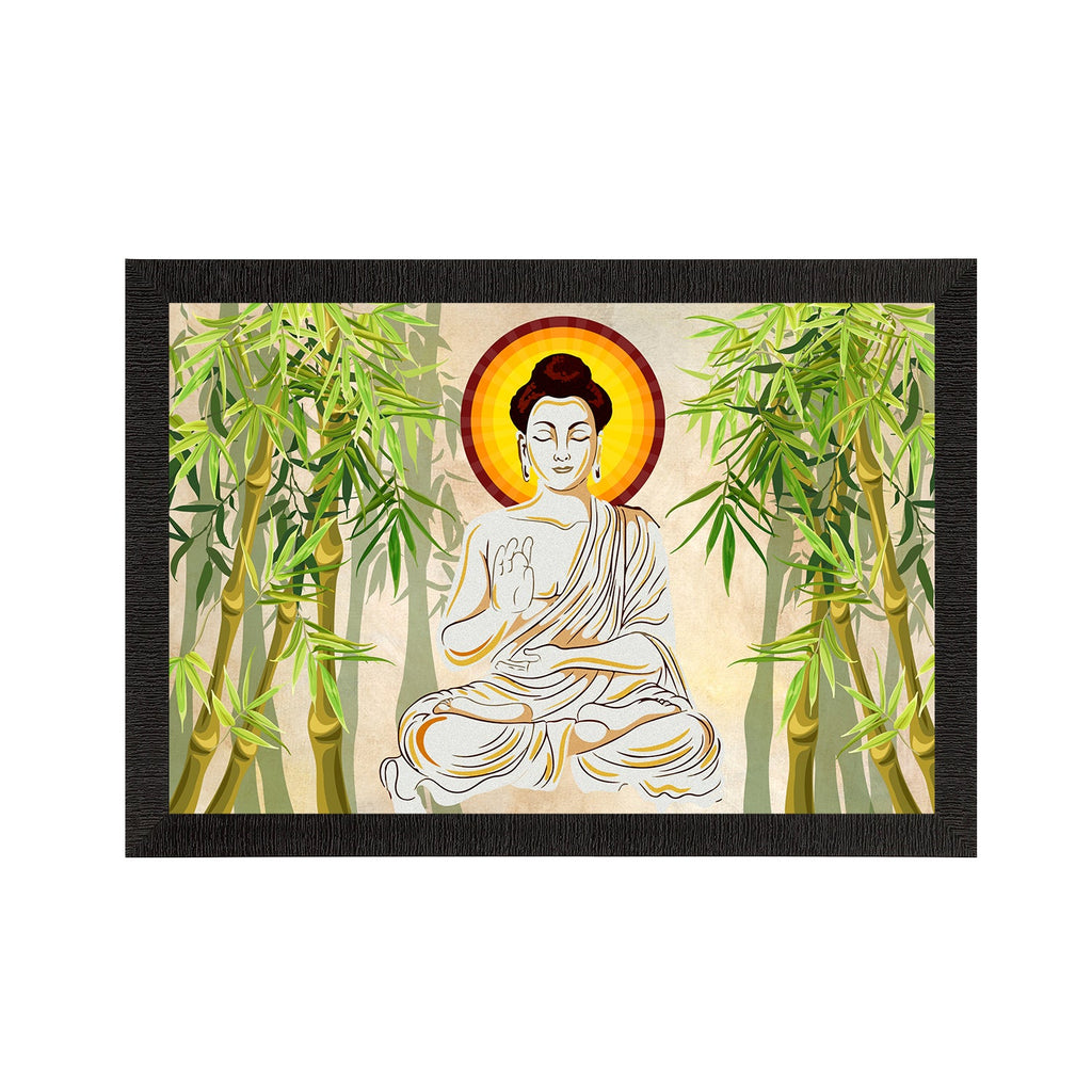Meditating Lord Buddha Satin Matt Texture UV Art Painting Kafalo