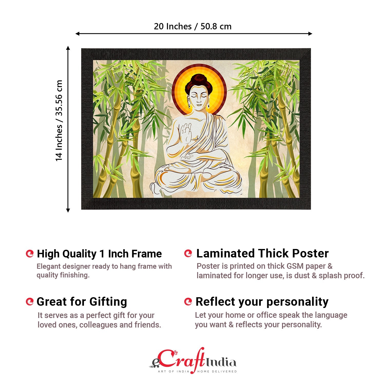 Meditating Lord Buddha Satin Matt Texture UV Art Painting Kafalo