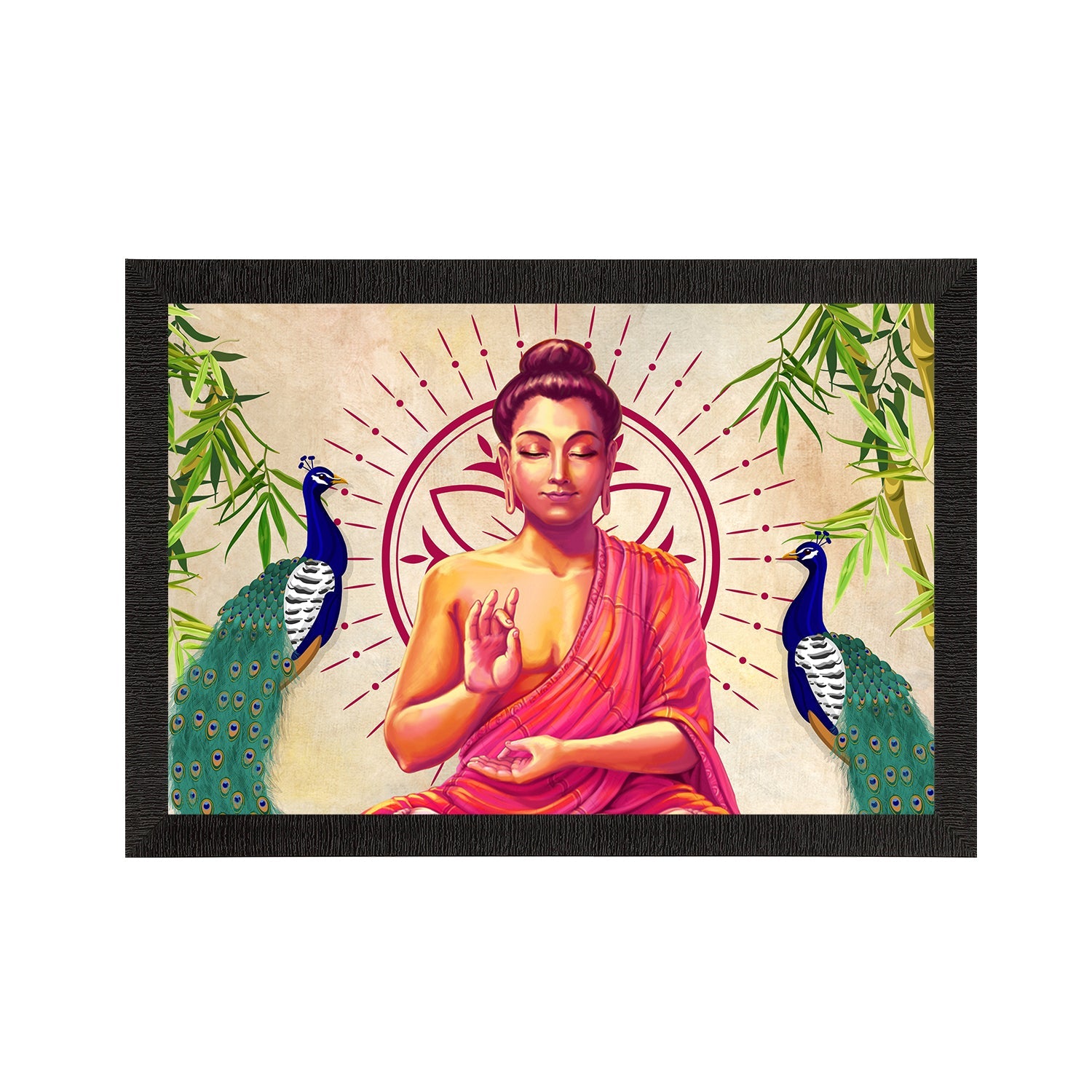 Meditating Lord Buddha Satin Matt Texture UV Art Painting Kafalo