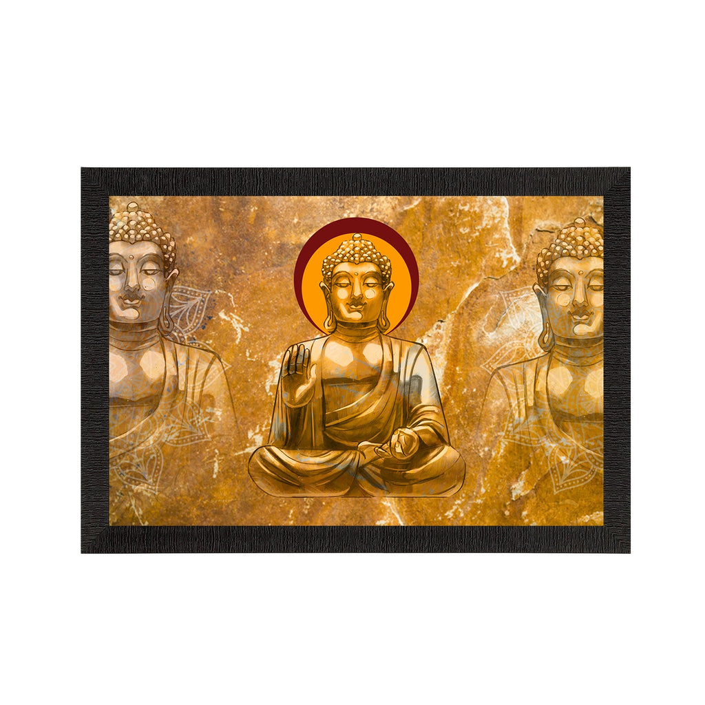 Meditating Lord Buddha Satin Matt Texture UV Art Painting Kafalo