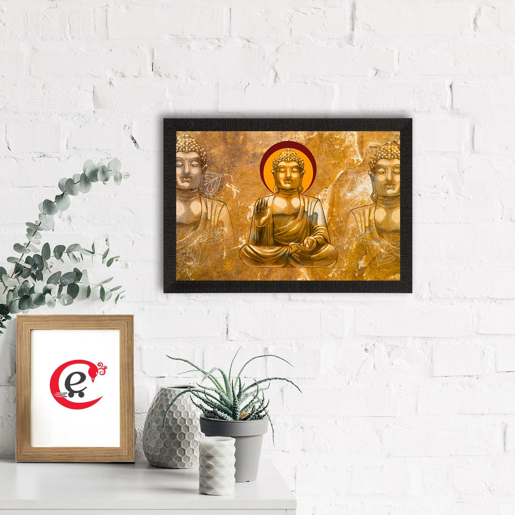 Meditating Lord Buddha Satin Matt Texture UV Art Painting Kafalo