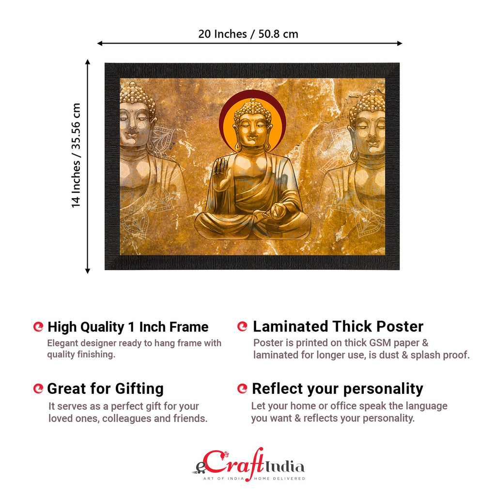 Meditating Lord Buddha Satin Matt Texture UV Art Painting Kafalo