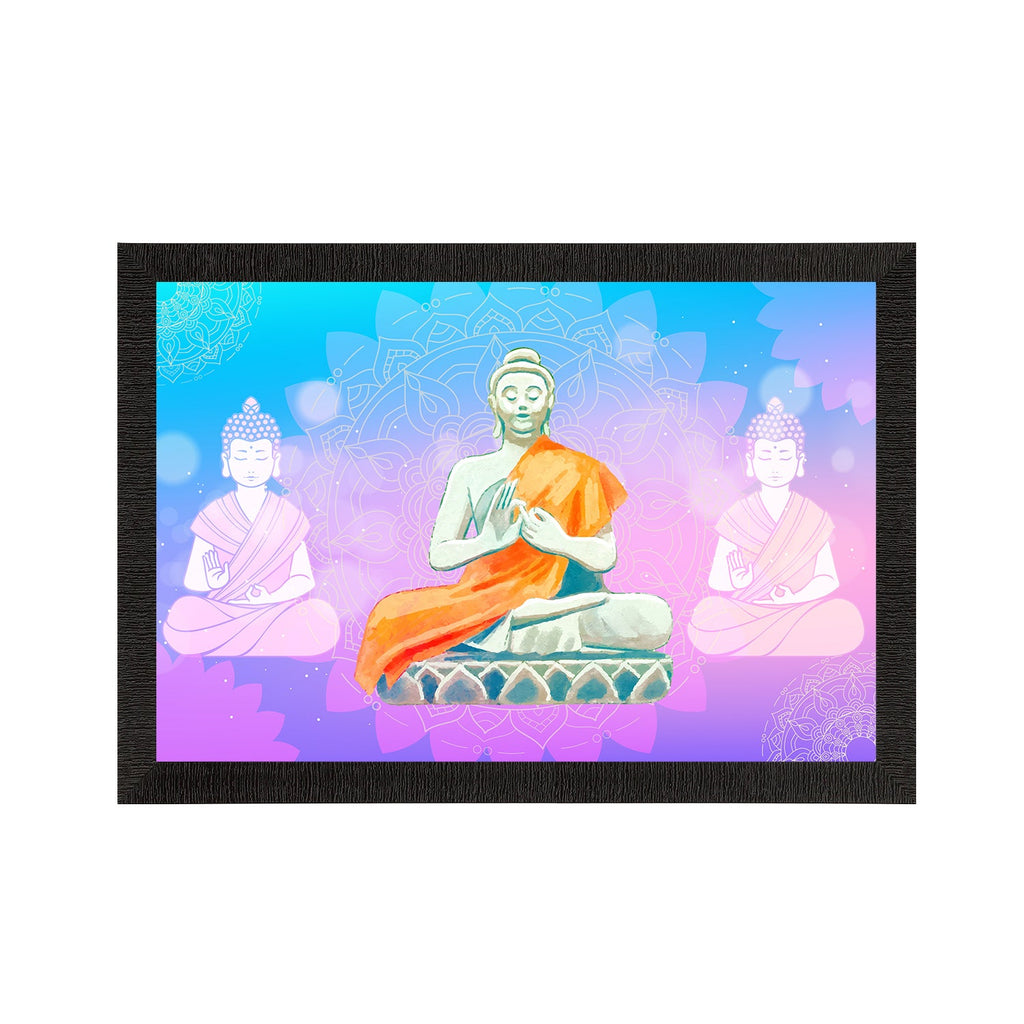 Meditating Lord Buddha Satin Matt Texture UV Art Painting Kafalo