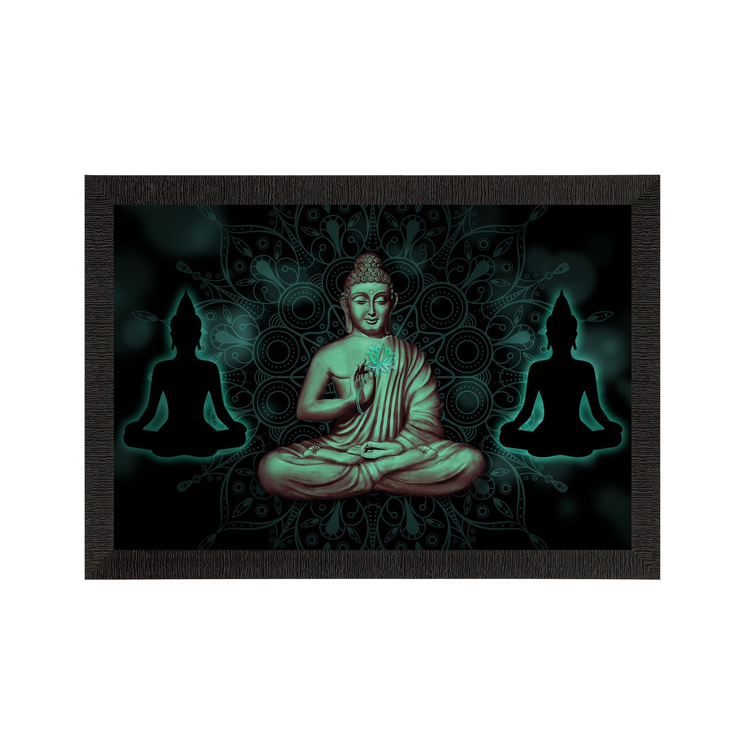 Meditating Lord Buddha Satin Matt Texture UV Art Painting Kafalo