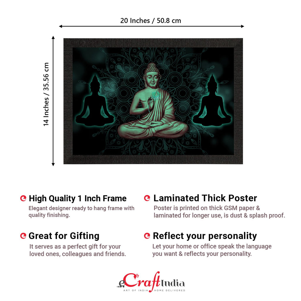 Meditating Lord Buddha Satin Matt Texture UV Art Painting Kafalo
