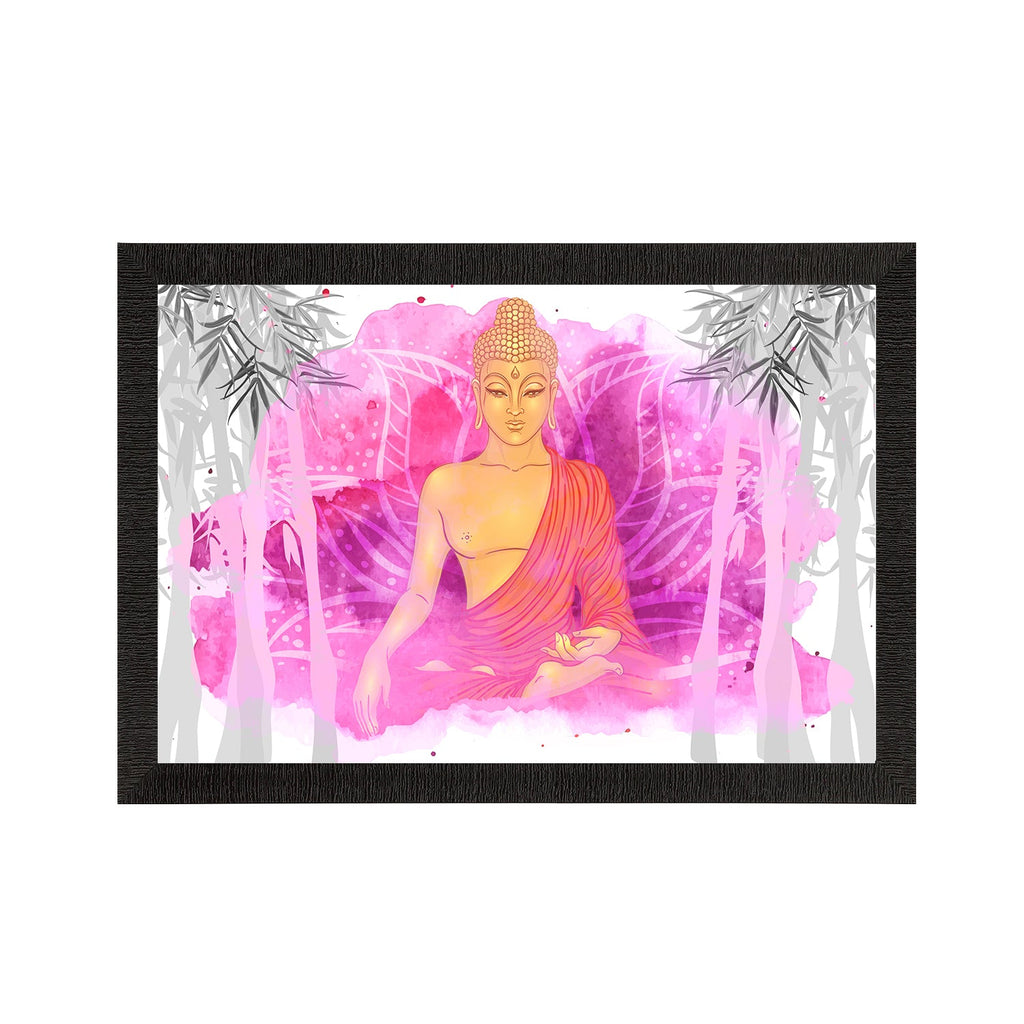 Meditating Lord Buddha Satin Matt Texture UV Art Painting Kafalo