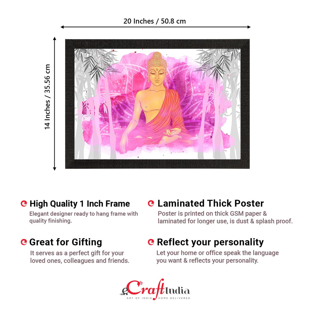 Meditating Lord Buddha Satin Matt Texture UV Art Painting Kafalo