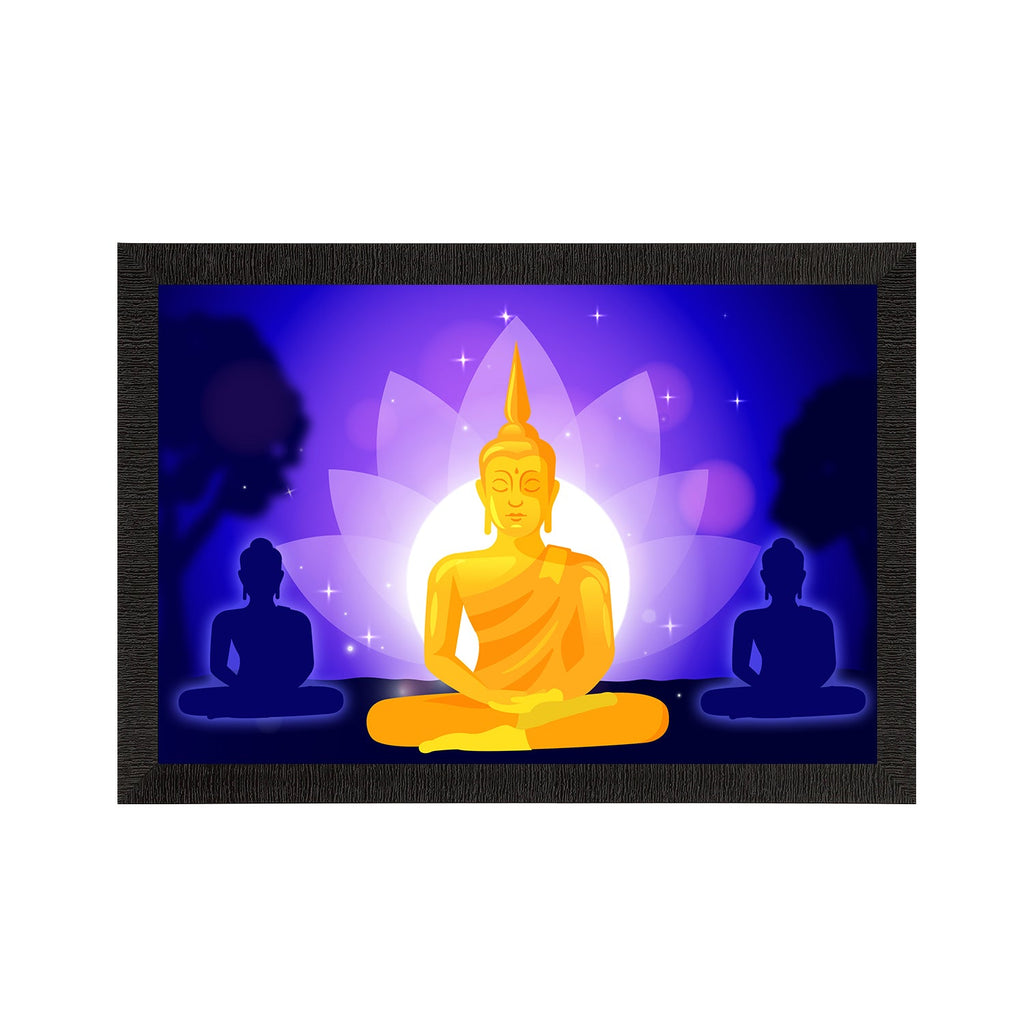Meditating Lord Buddha Satin Matt Texture UV Art Painting Kafalo