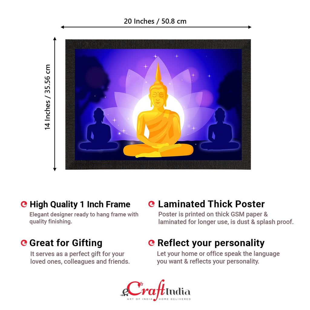Meditating Lord Buddha Satin Matt Texture UV Art Painting Kafalo