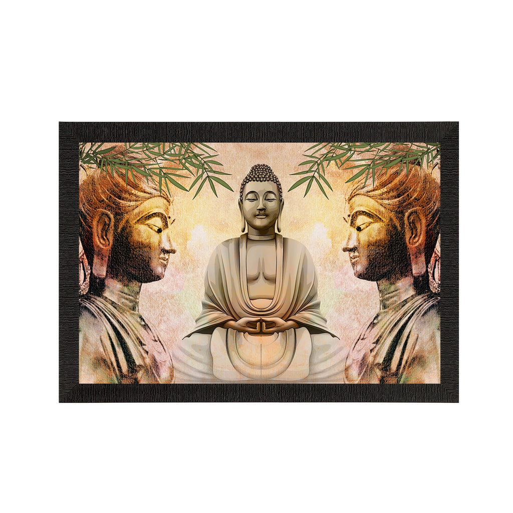 Meditating Lord Buddha Satin Matt Texture UV Art Painting Kafalo