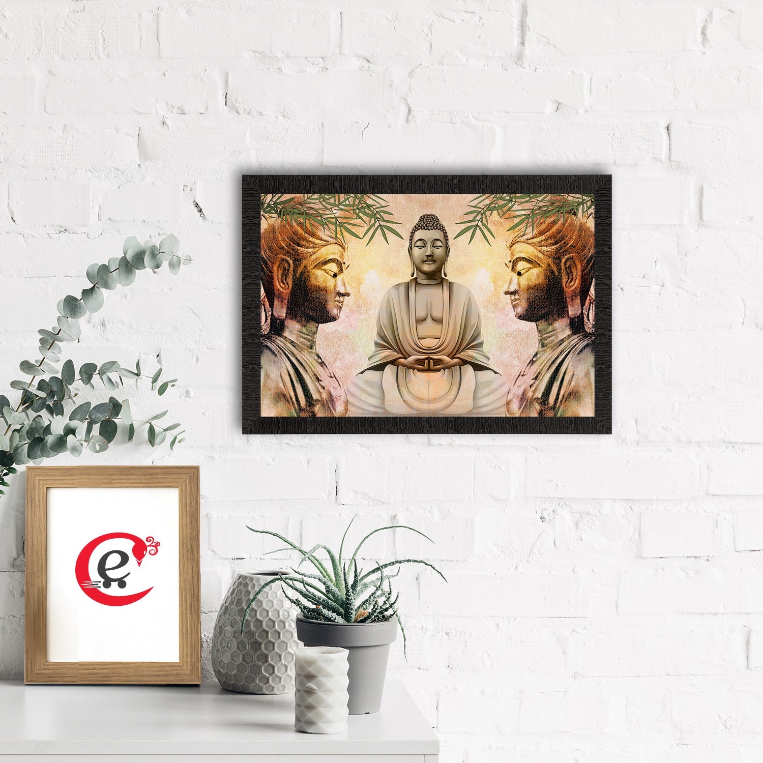 Meditating Lord Buddha Satin Matt Texture UV Art Painting Kafalo