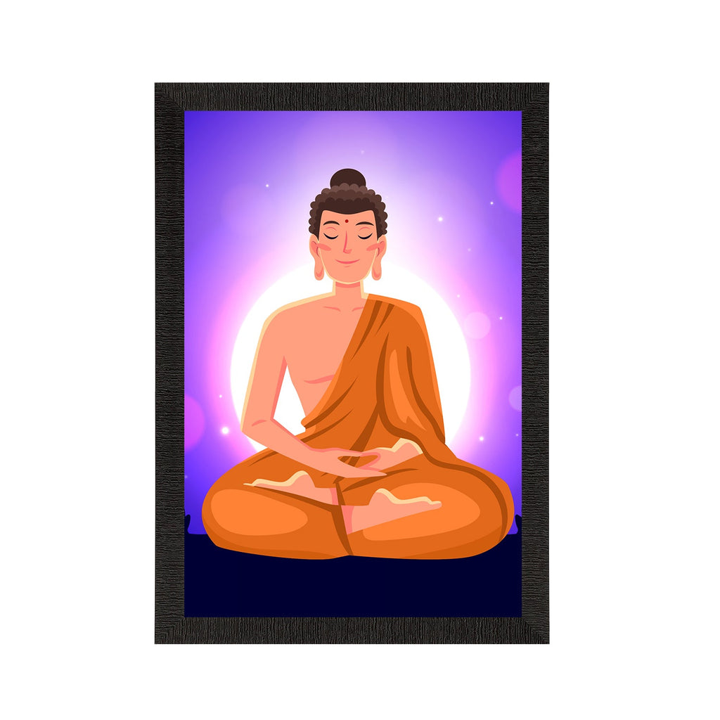 Meditating Lord Buddha Satin Matt Texture UV Art Painting Kafalo