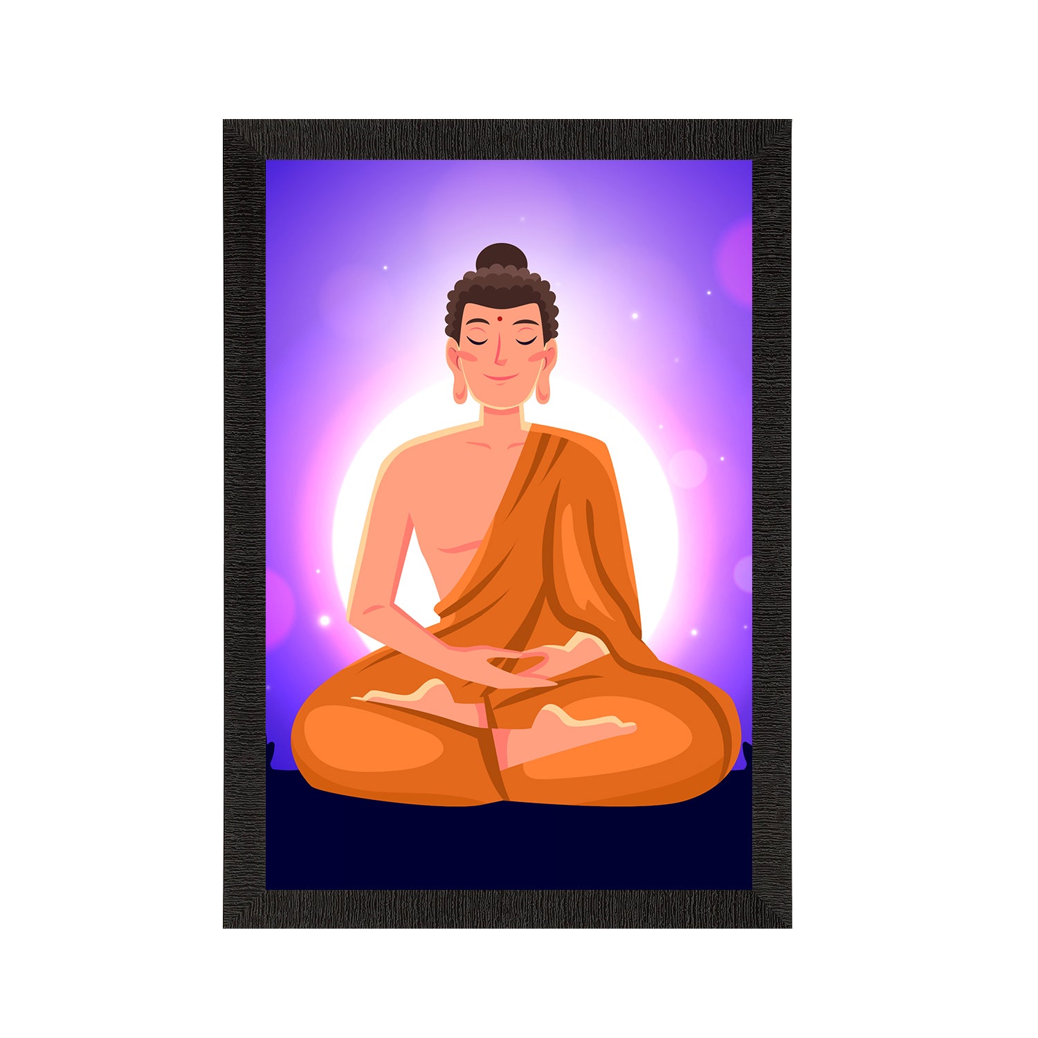 Meditating Lord Buddha Satin Matt Texture UV Art Painting Kafalo