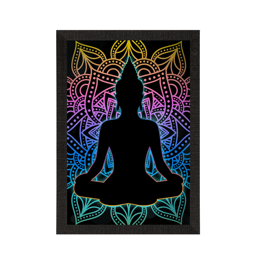 Meditating Lord Buddha Satin Matt Texture UV Art Painting Kafalo