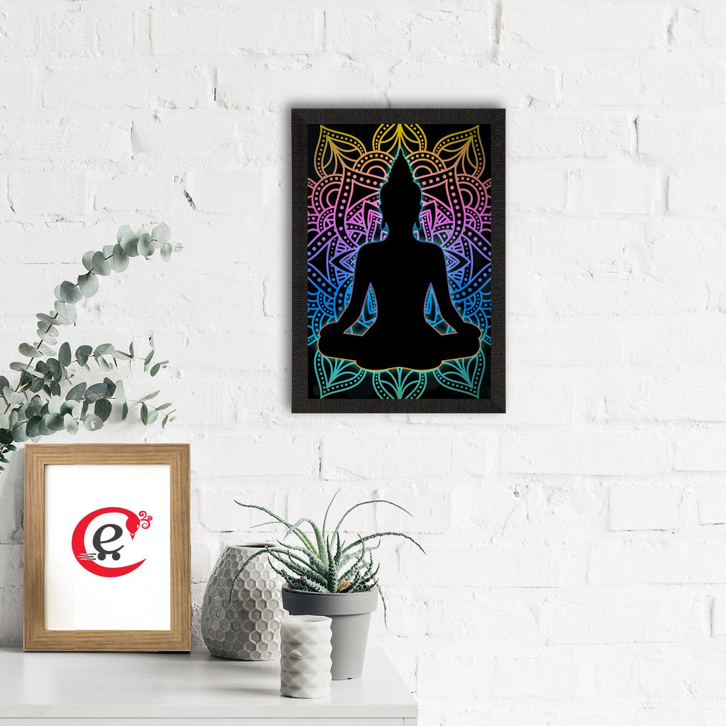 Meditating Lord Buddha Satin Matt Texture UV Art Painting Kafalo