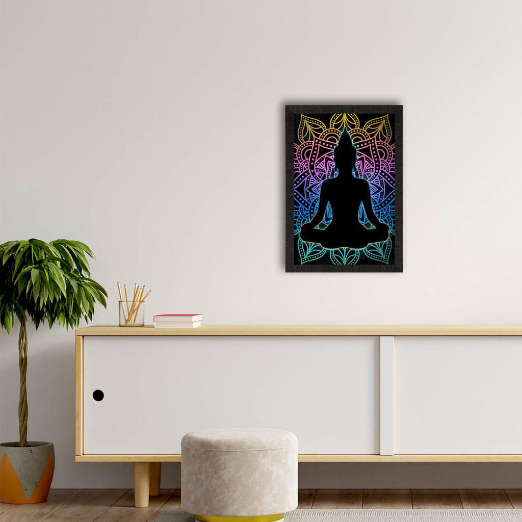 Meditating Lord Buddha Satin Matt Texture UV Art Painting Kafalo