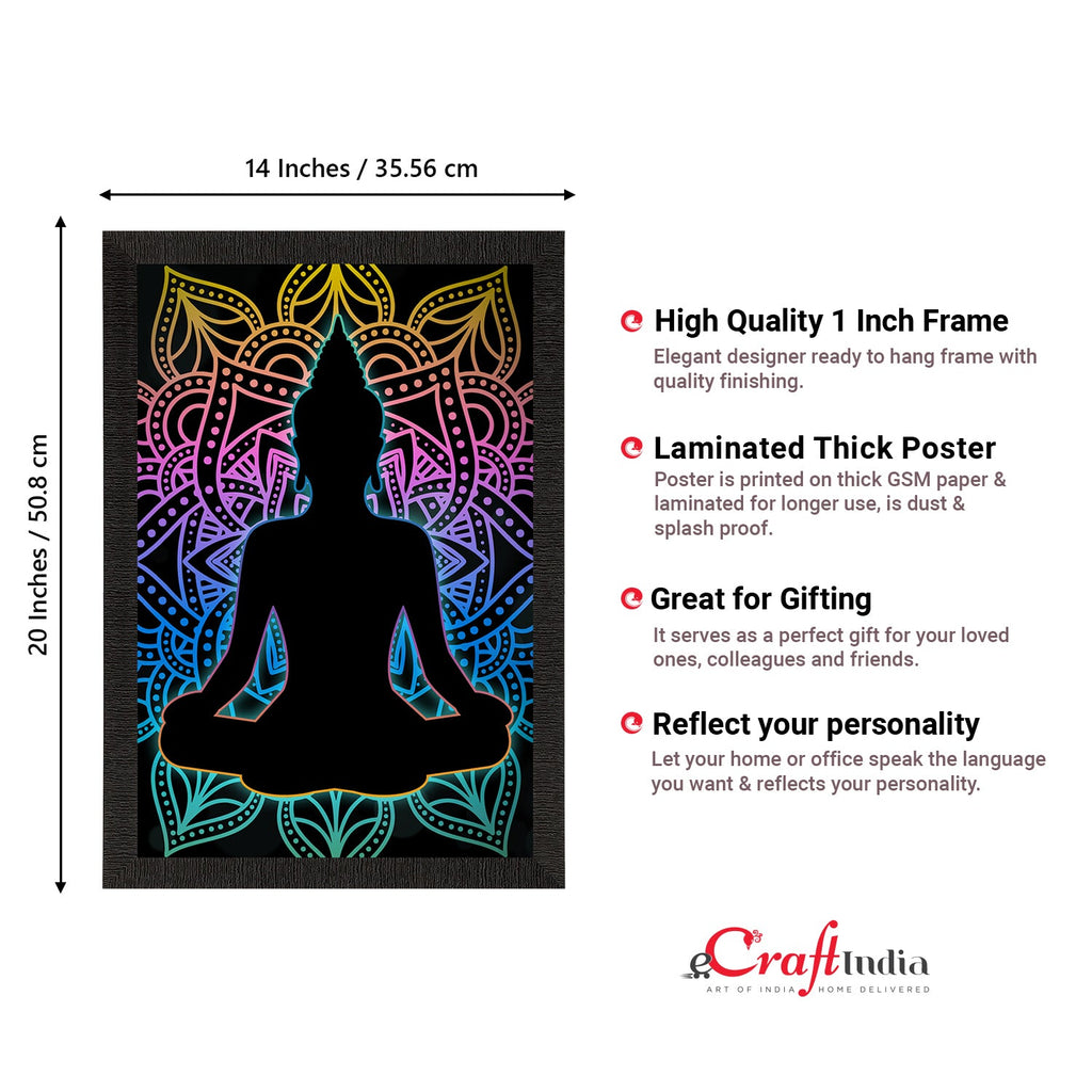 Meditating Lord Buddha Satin Matt Texture UV Art Painting Kafalo