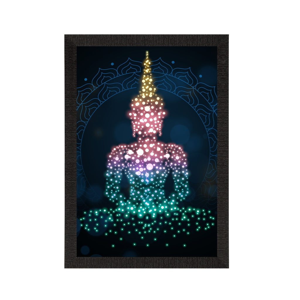 Meditating Lord Buddha Satin Matt Texture UV Art Painting Kafalo
